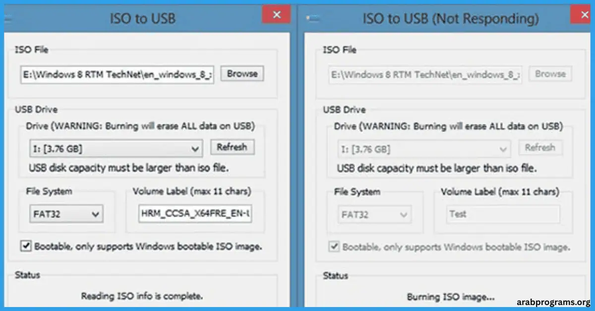 برنامج لحرق ملفات iso على usb