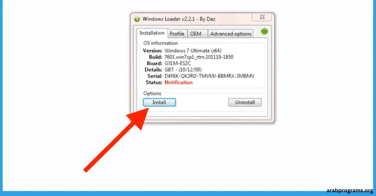 تحميل و تثبيت برنامج windows loader الأصلي لتفعيل الويندوز 7