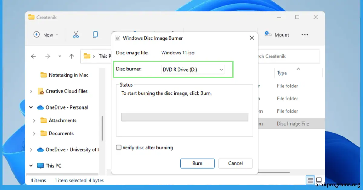 برنامج لحرق ملفات iso على usb